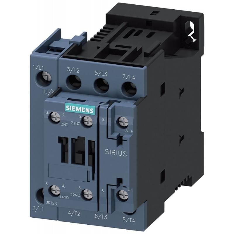 3RT2325-1BB40, Contactor, AC-1, 35 A/400 V/40 °C, S0, 4-pole, 24 V DC, 1 NO+1 NC, screw terminal
