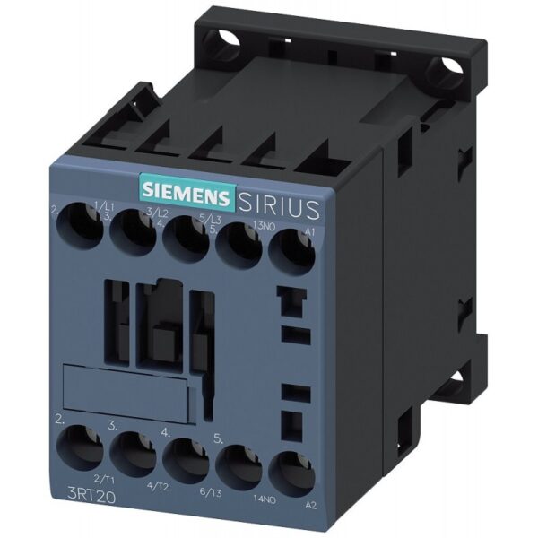 3RT2018-1AP01, power contactor, ac-3 16 a, 7.5 kw / 400 v 1 no, 230 v ac, 50/60 hz 3-pole, size s00 screw terminals